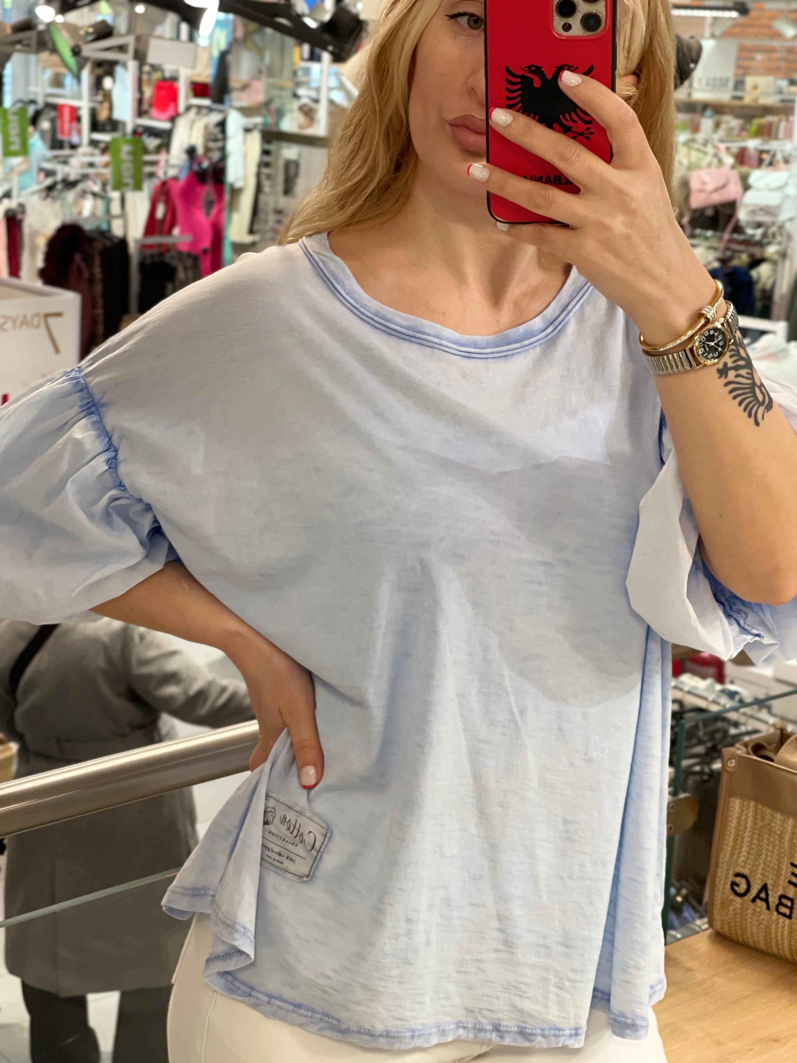 Volante Ärmeln Shirt Manja