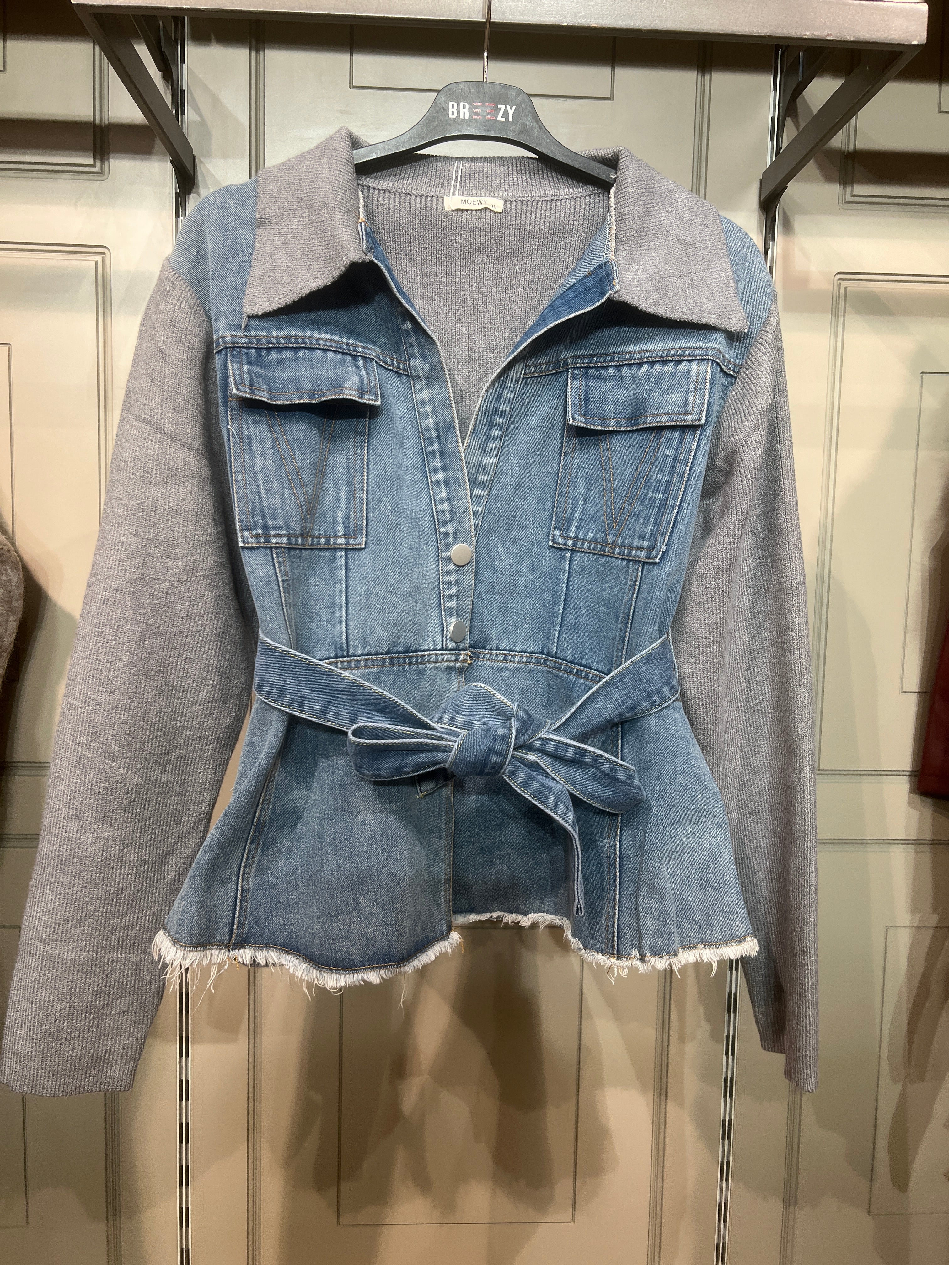 JEANS STRICKJACKE MIA