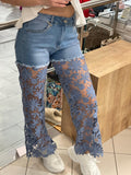 Jeans Vera mit Spitze Stickerei
