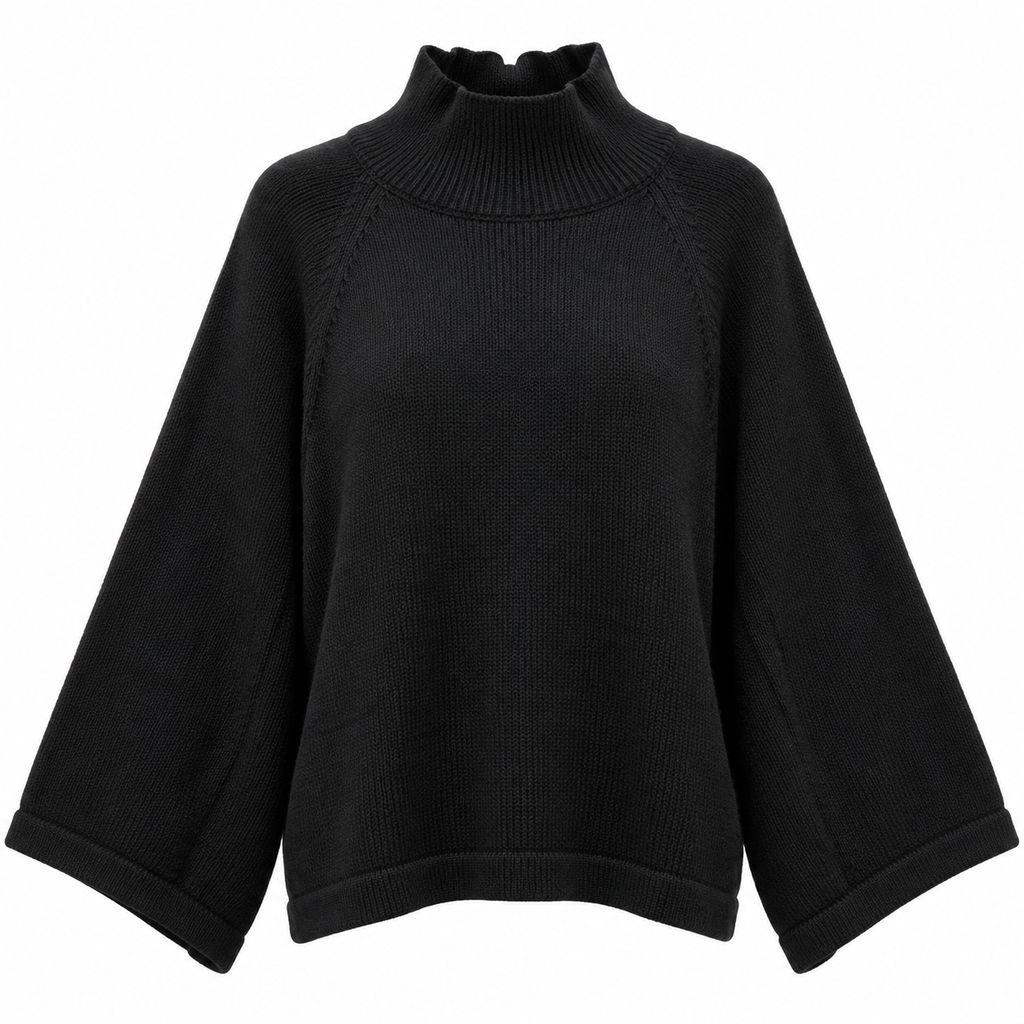 Oversize Strickpullover mit Stehkragen – Damen