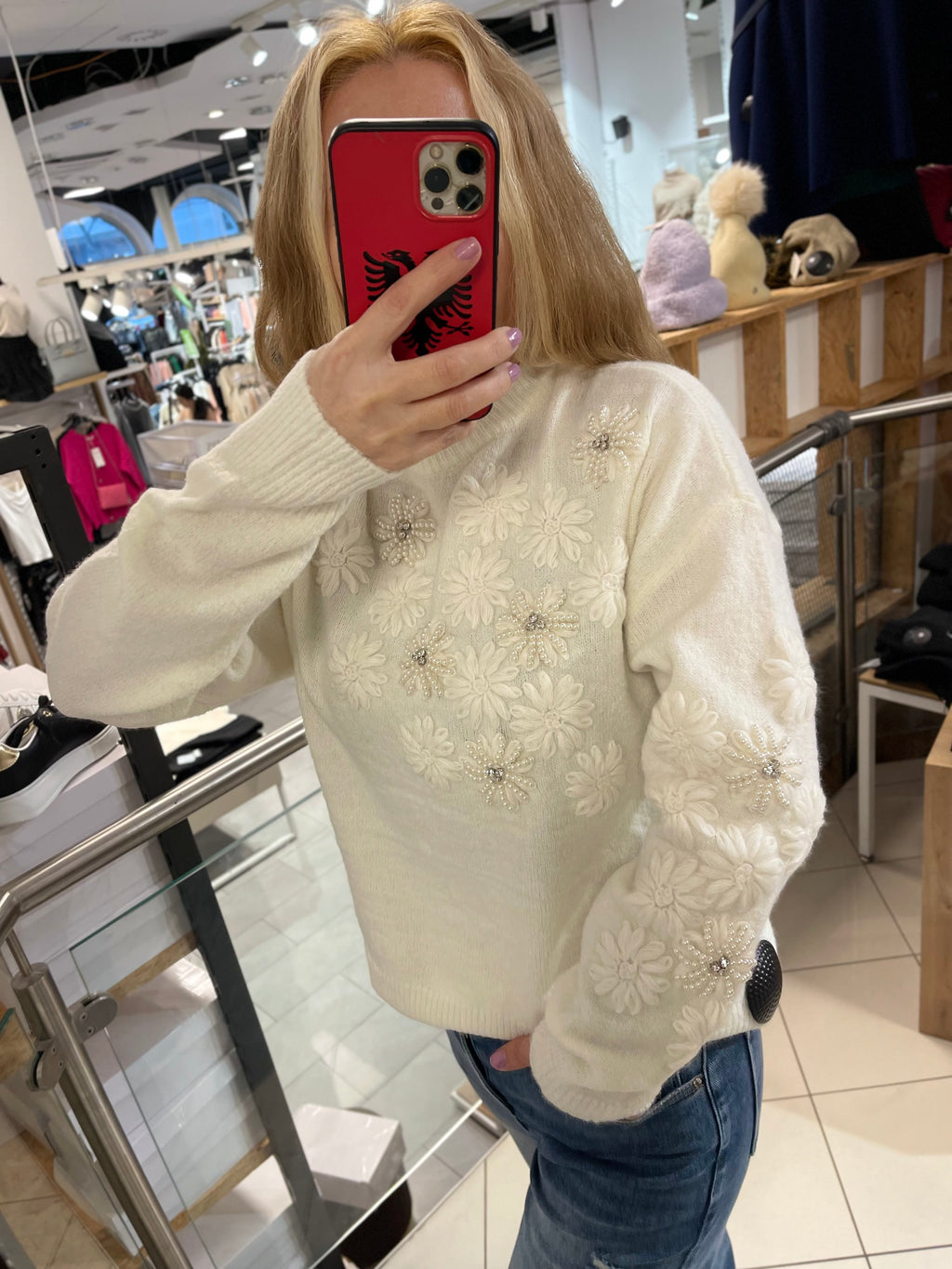 BLÜMCHEN PERLENPULLOVER KATE