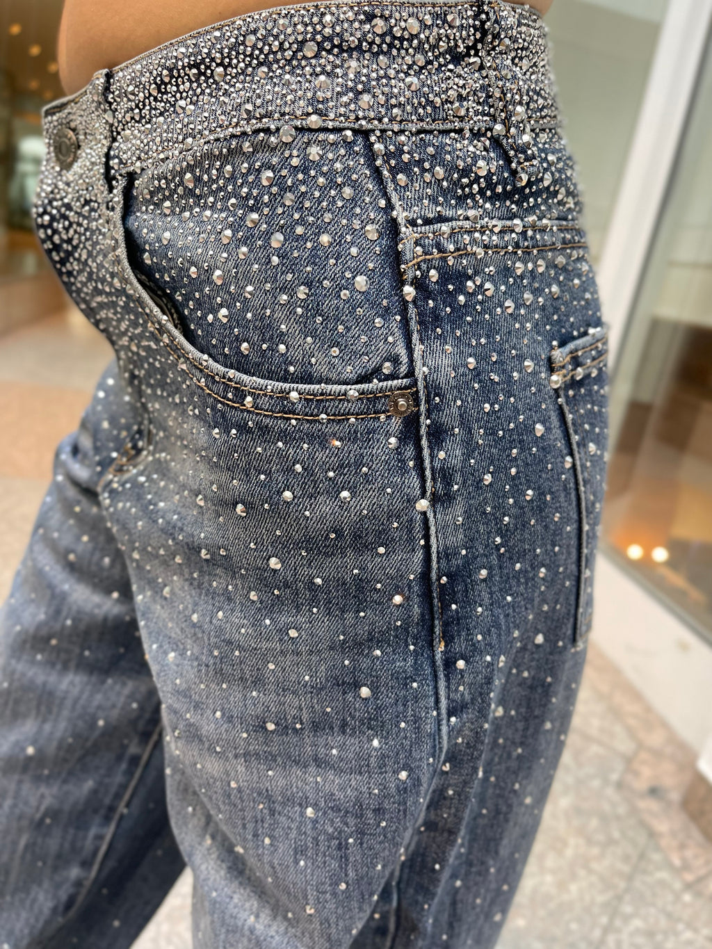 Baggy Style Danity Glitzer Jeans – Wide Leg – Strass Glitter – Sparkly Jeans The Orginal New Version