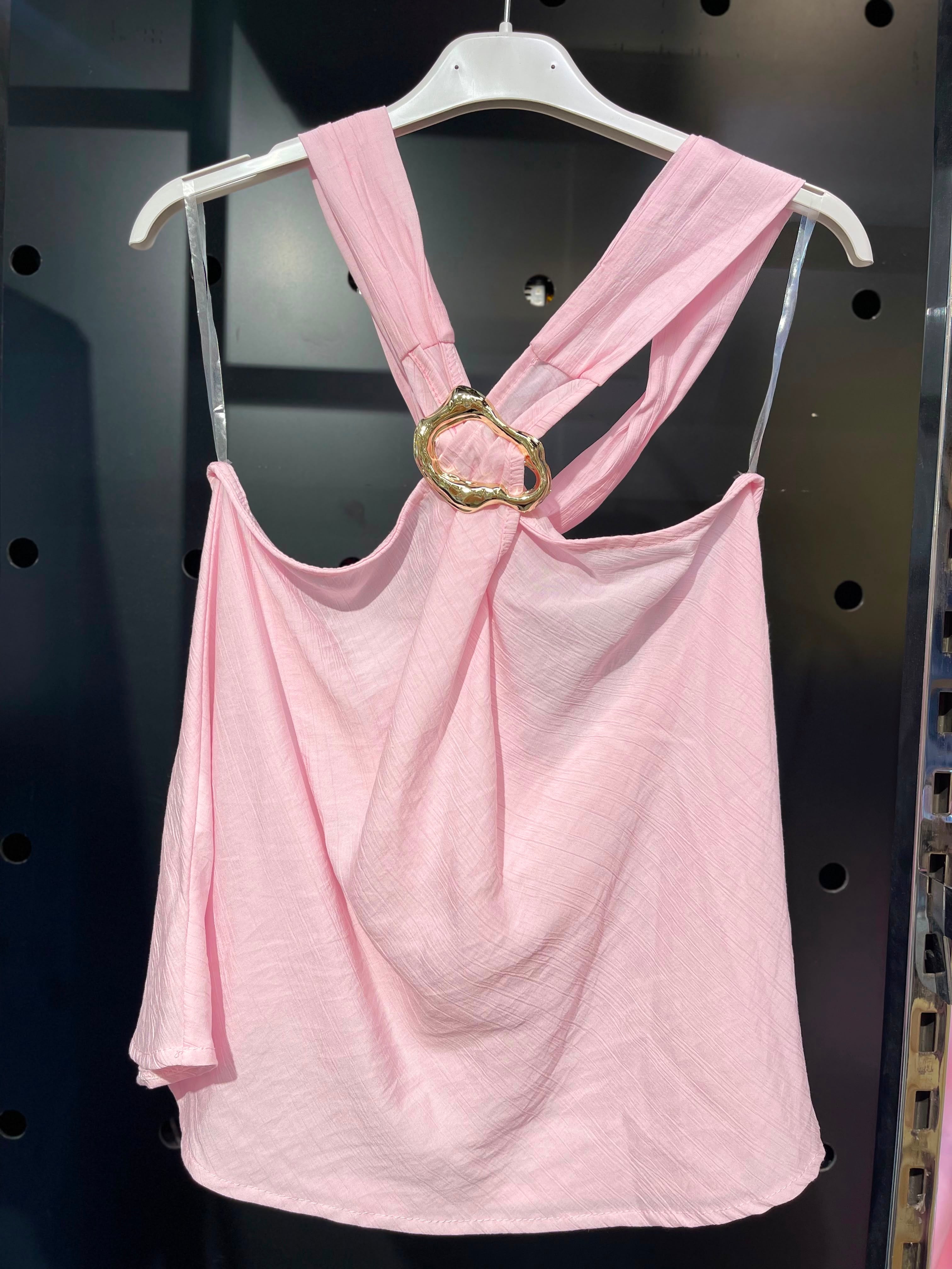 Neckholder Top mit Brosche