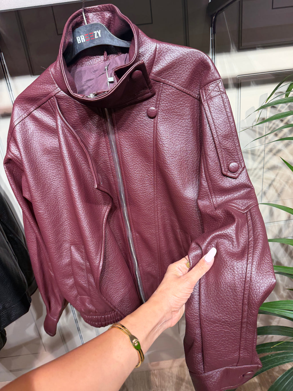 Bikerjacke mit Stehkragen und markanten Details