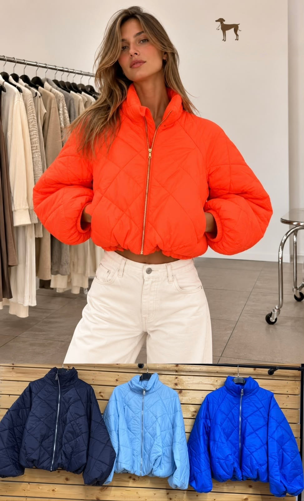 Ultraleichte Ballonjacke im Rauten-Steppdesign Laura￼