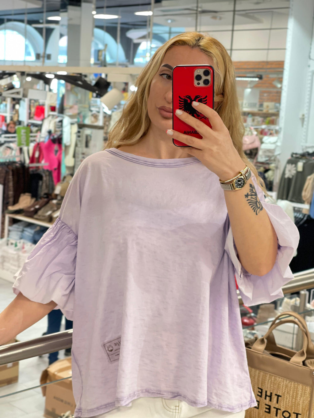 Volante Ärmeln Shirt Manja