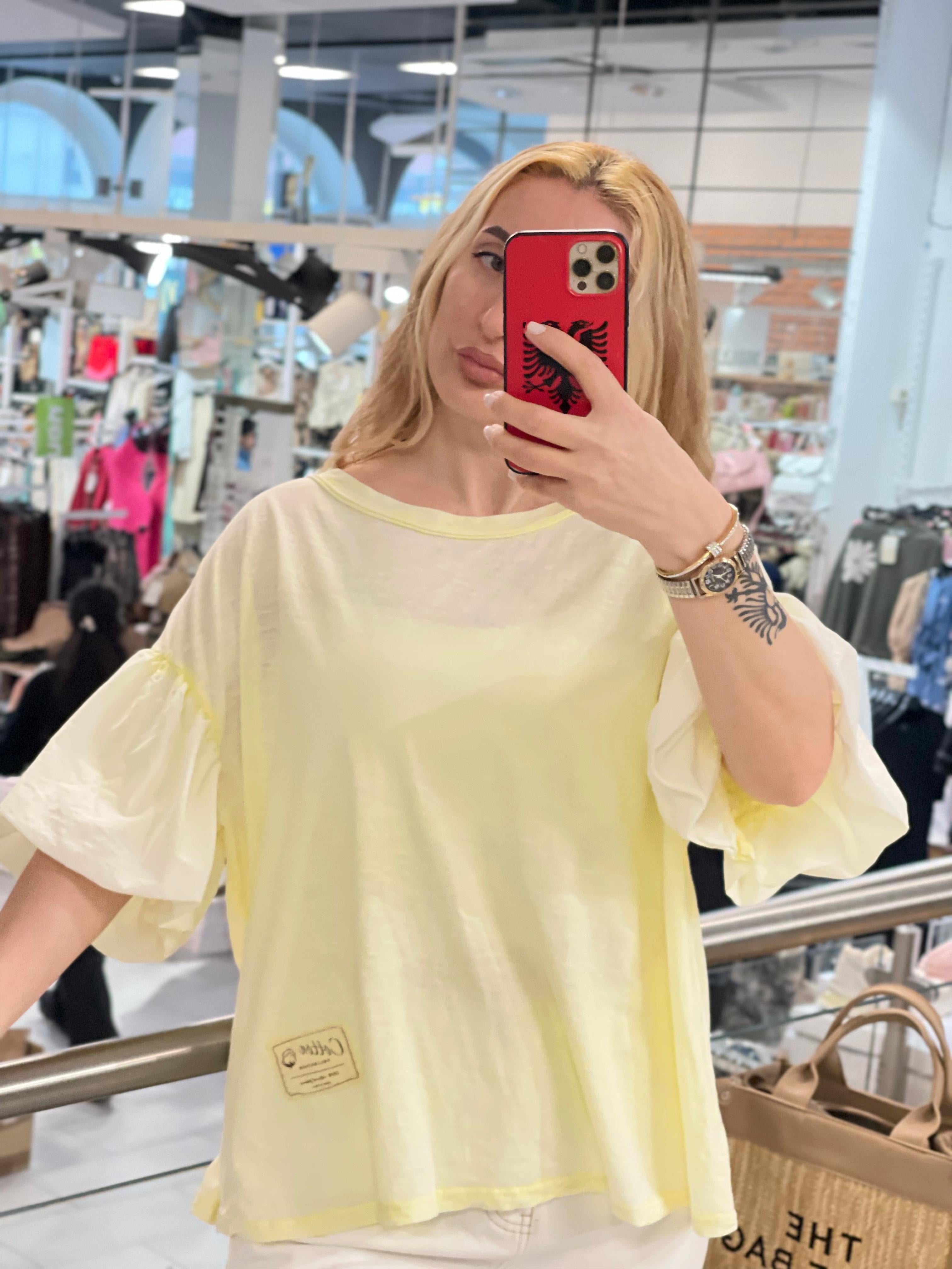 Volante Ärmeln Shirt Manja