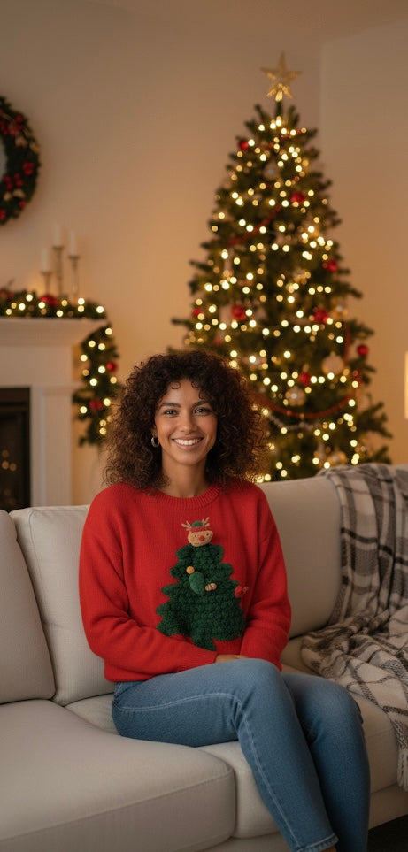 FESTLICHER TANNENBAUM-PULLOVER