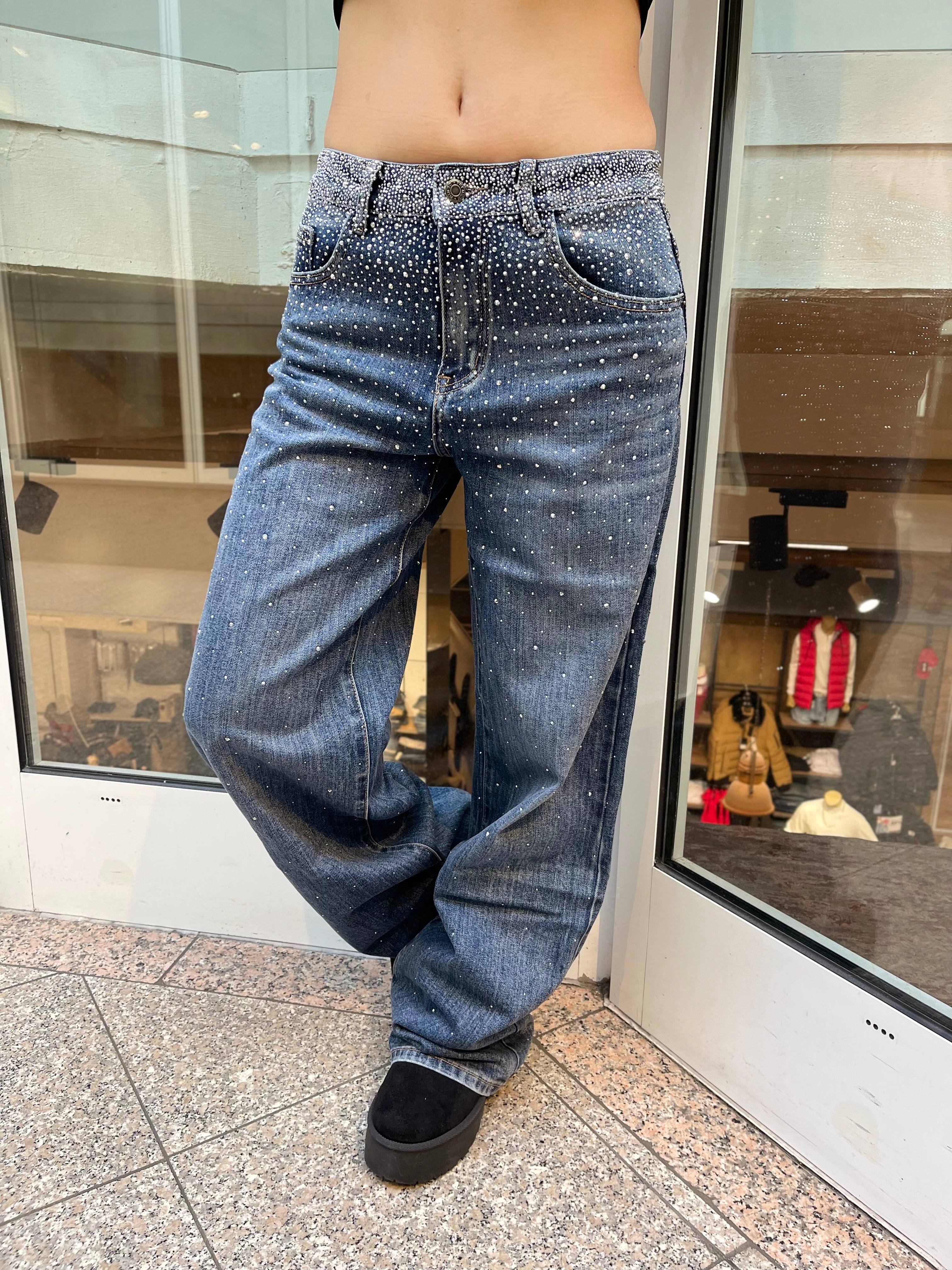 Baggy Style Danity Glitzer Jeans – Wide Leg – Strass Glitter – Sparkly Jeans The Orginal New Version