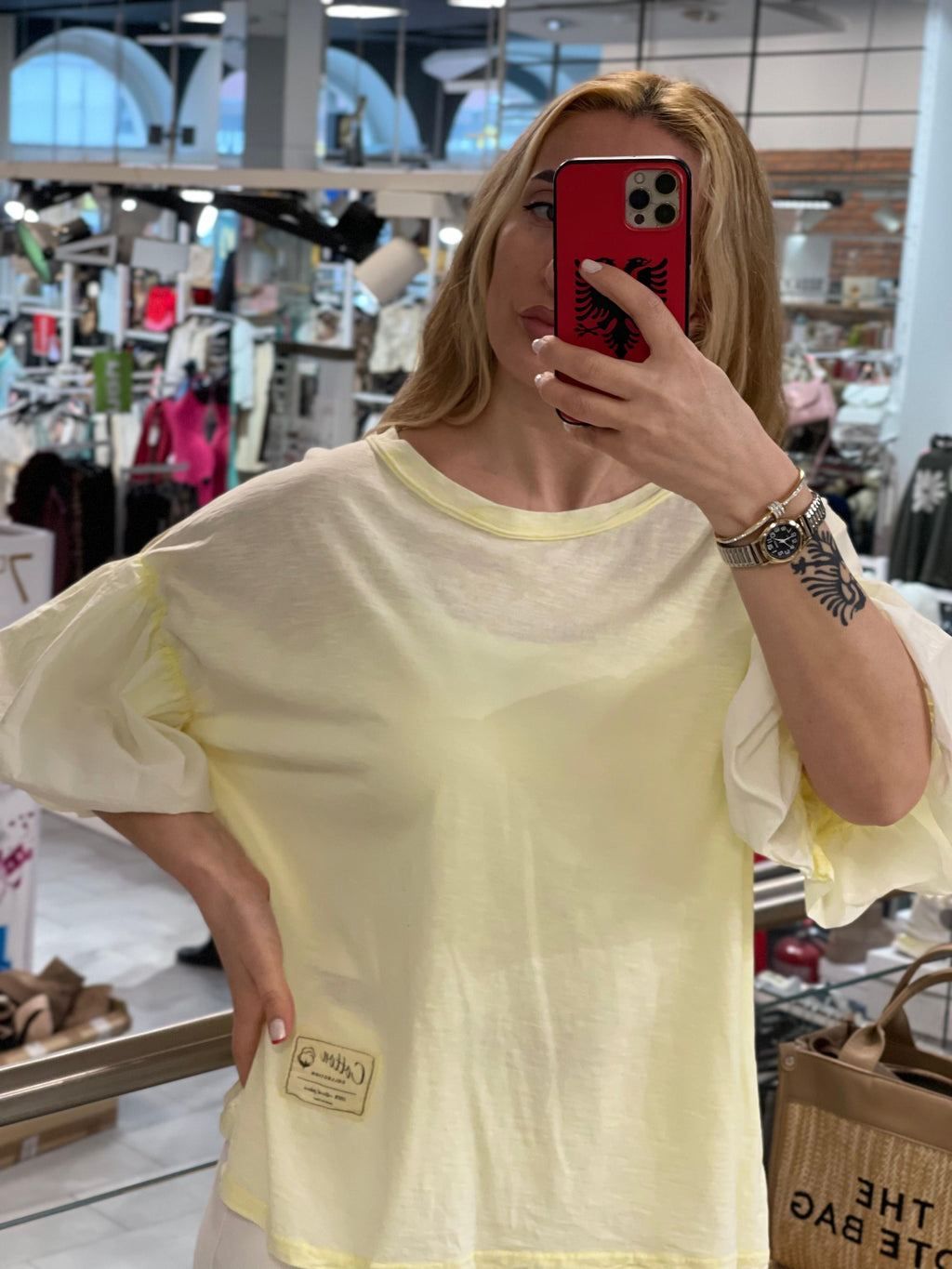 Volante Ärmeln Shirt Manja