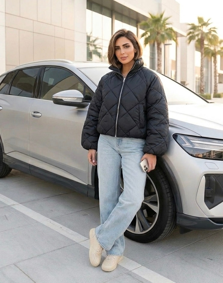 Ultraleichte Ballonjacke im Rauten-Steppdesign Laura￼