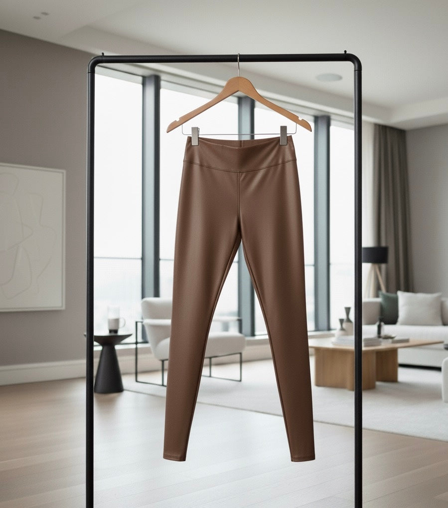 LEDEROPTIK LEGGINGS  – BRAUN