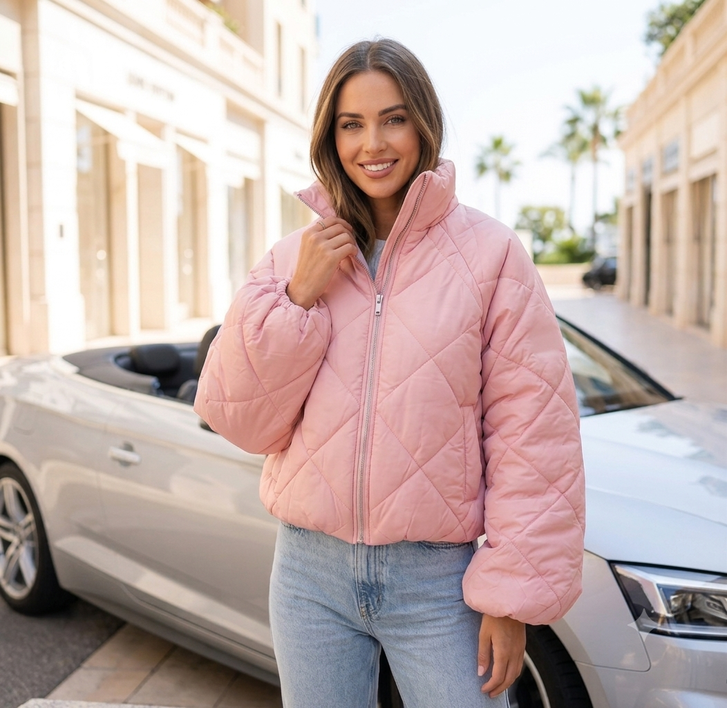 Ultraleichte Ballonjacke im Rauten-Steppdesign Laura￼