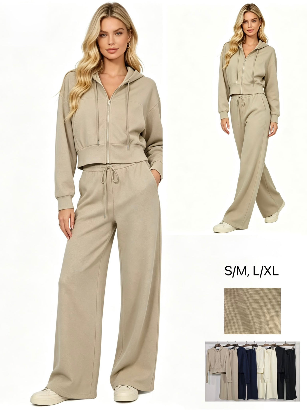 Zweiteiliges Loungewear-Set mit Kapuzenjacke