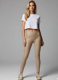 LEDEROPTIK LEGGINGS  – BEIGE