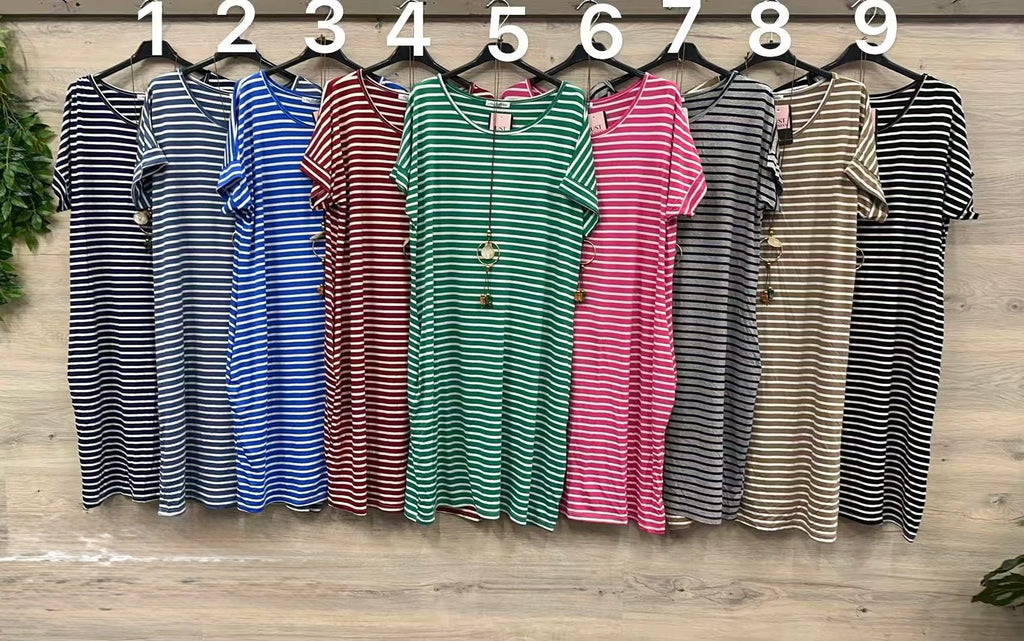 Jersey Kleid in Ringelmuster