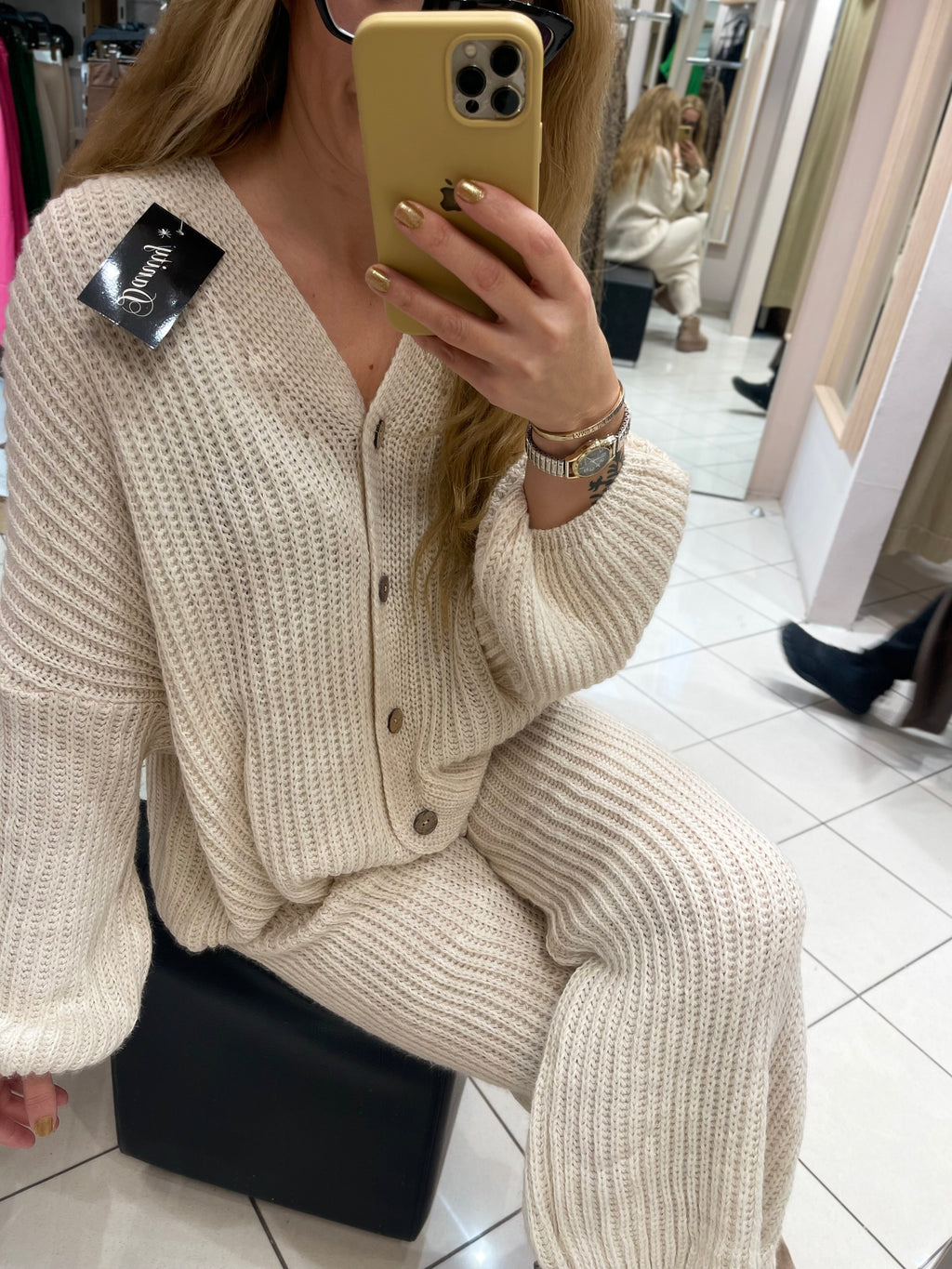 STRICK-ZWEITEILER IN BEIGE