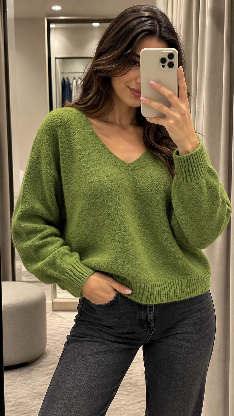 Flauschiger Damenpullover mit 30 % Superfine Alpaka