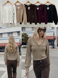 Damen-Feinstrickpullover mit Spitzen-Ausschnitt & Keulenärmeln