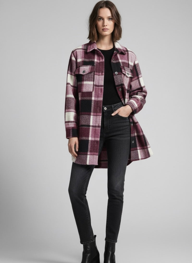 FLANELLBLUSE IM KAROMUSTER