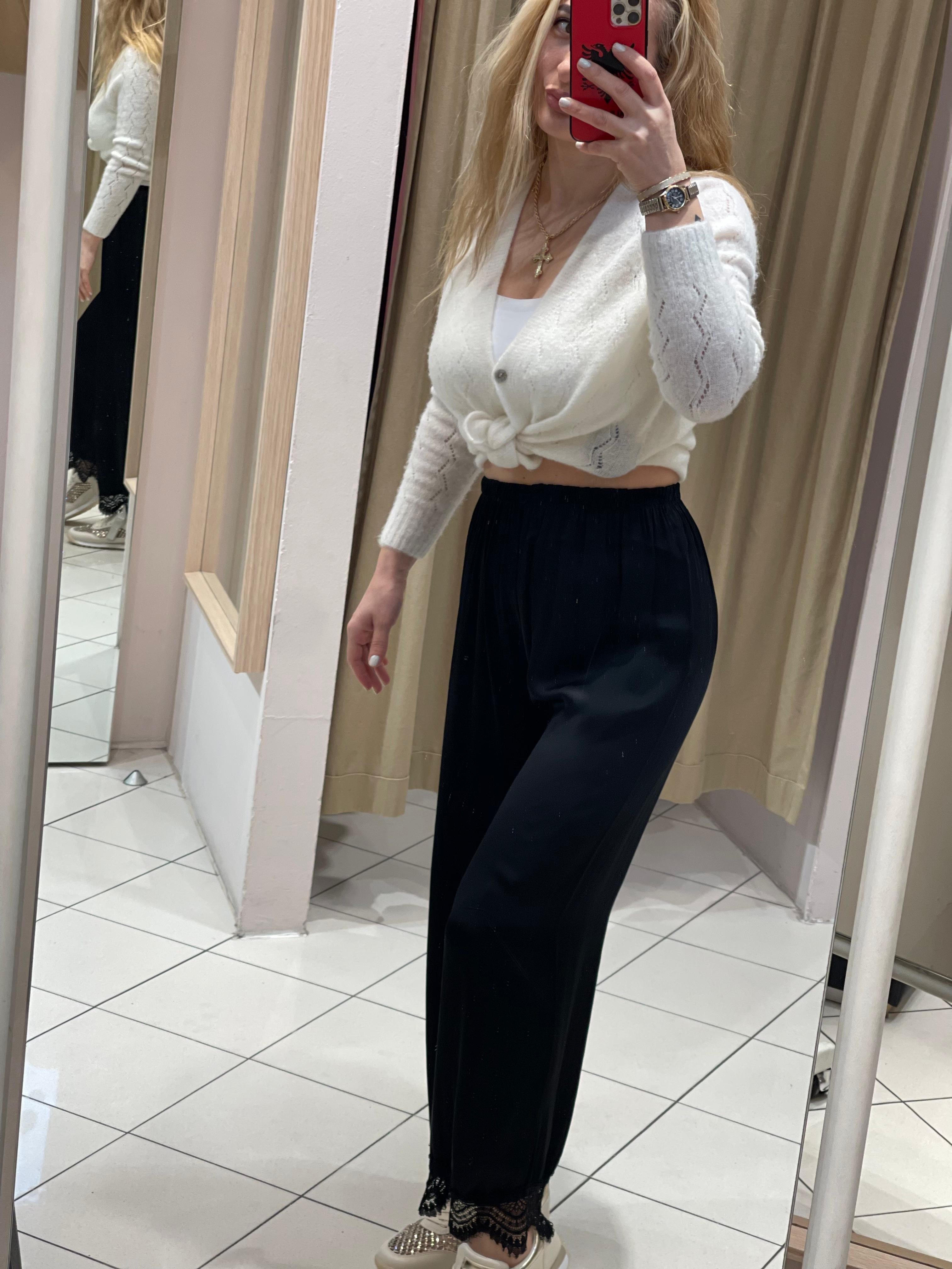 Viskose Hose mit Spitze