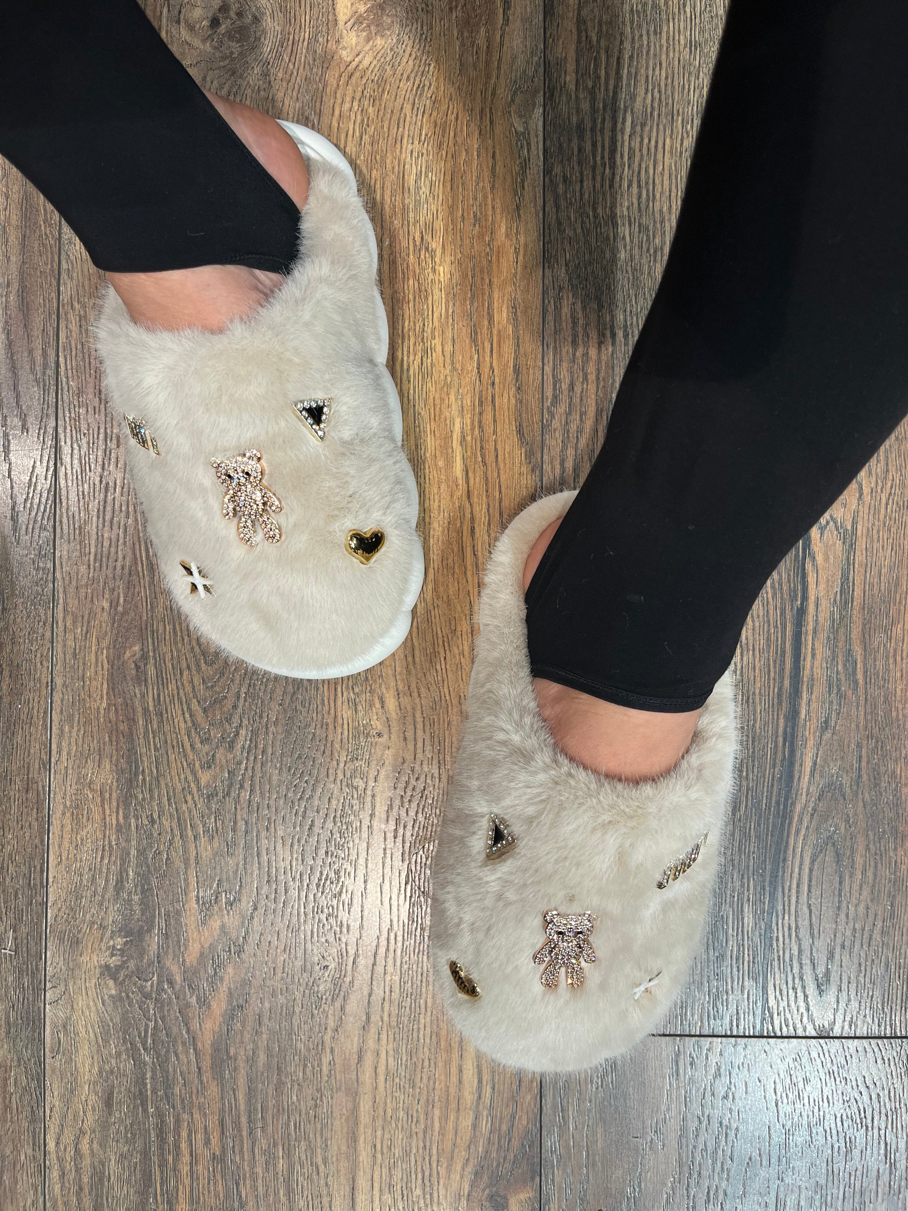 TEDDY GLAM SLIPPERS BEIGE