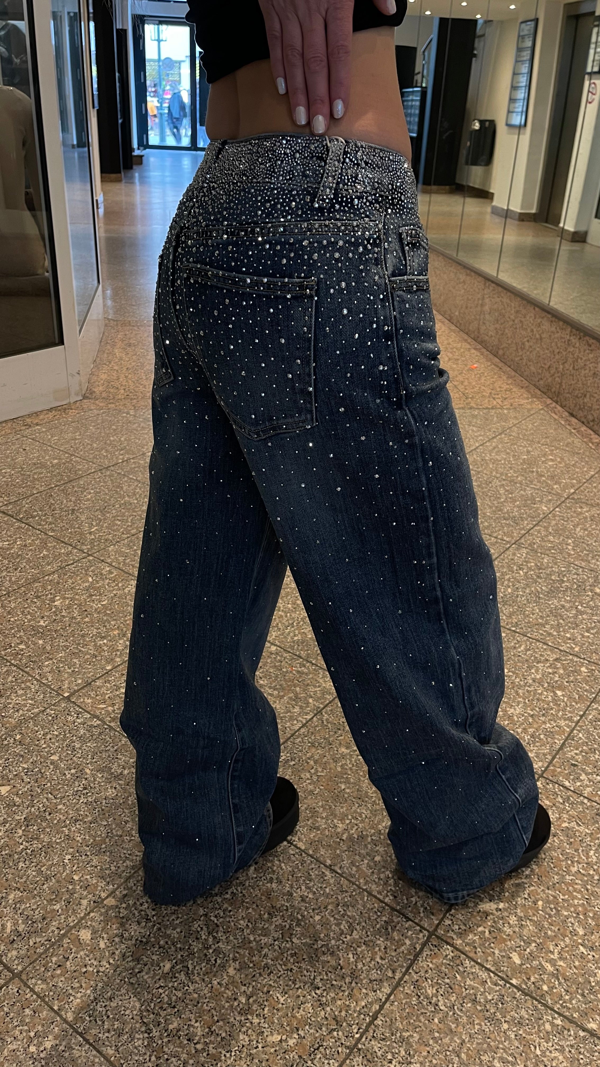 Baggy Style Danity Glitzer Jeans – Wide Leg – Strass Glitter – Sparkly Jeans The Orginal New Version