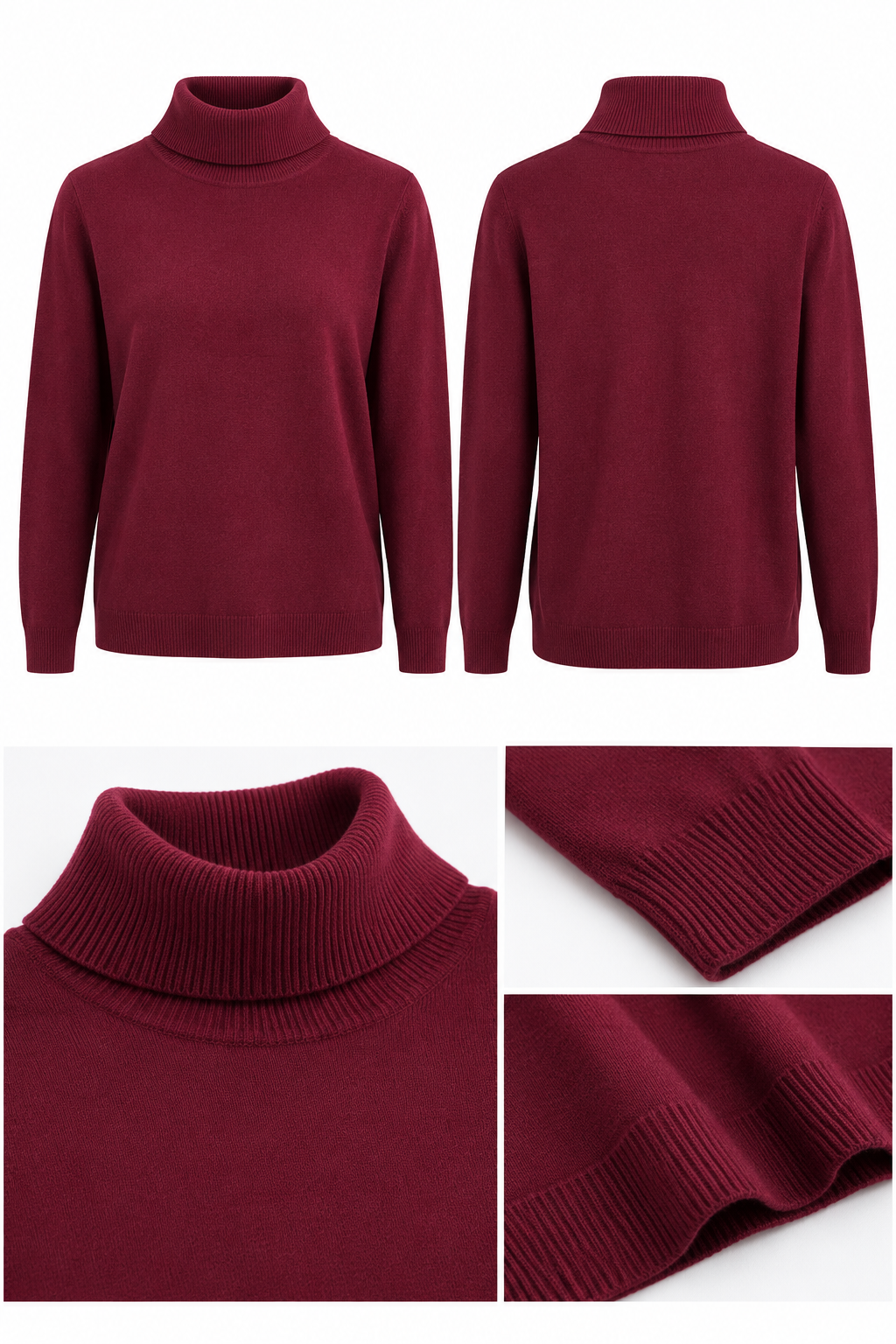 Rollkragenpullover in Feinstrick