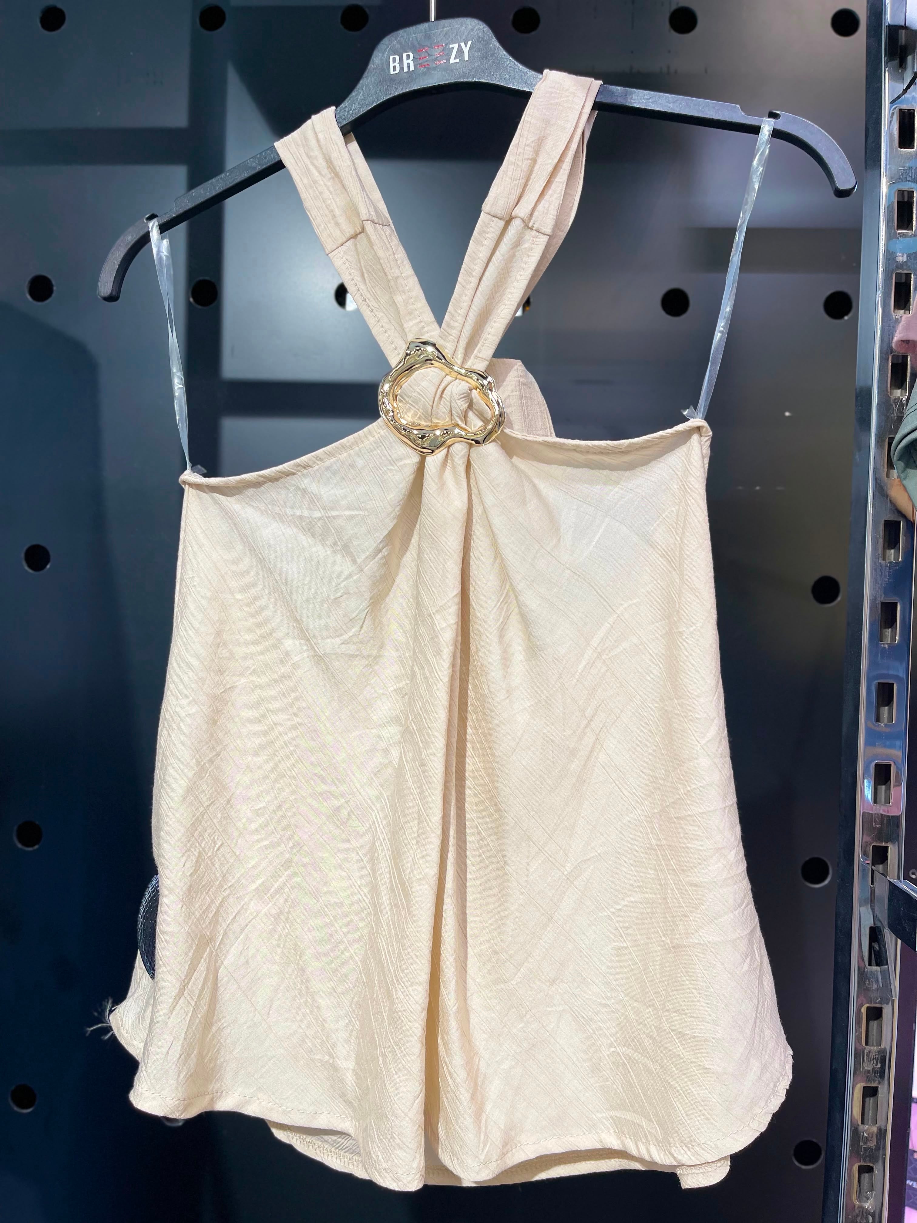 Neckholder Top mit Brosche