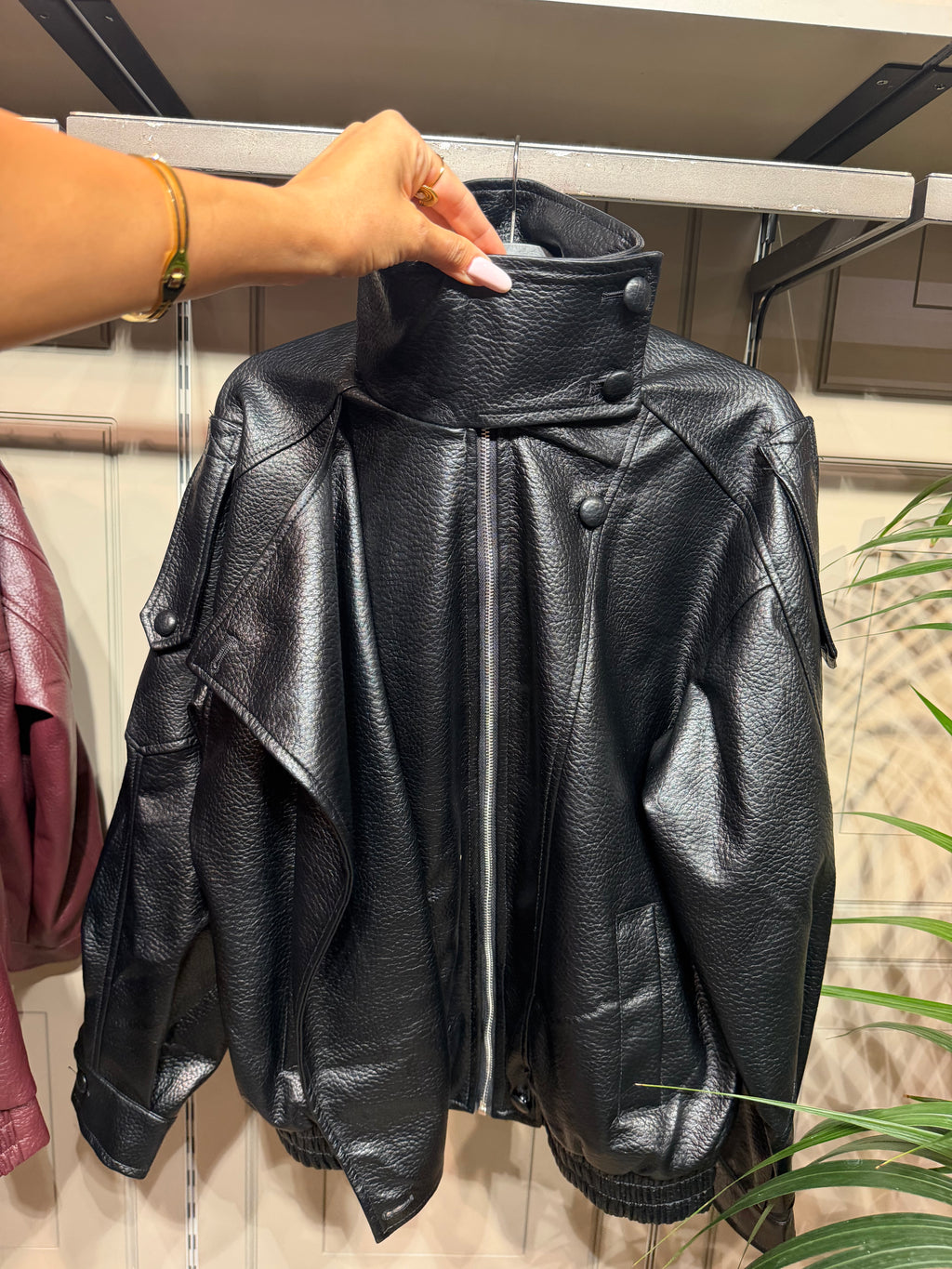 Bikerjacke mit Stehkragen und markanten Details