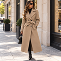 Eleganter Filz-Trenchcoat mit Bindegürtel – stilvoll & zeitlos