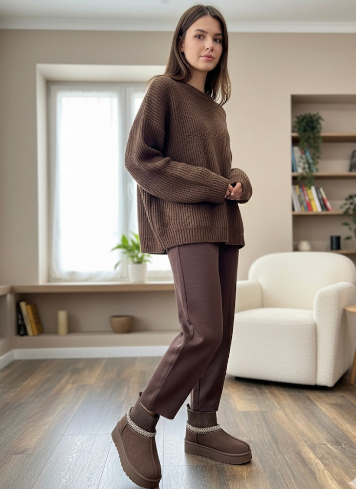 GEFÜTTERTE PLATEAU BOOTS IN BRAUN
