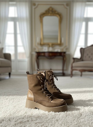 PLATEAU-STIEFELETTE BRAUN