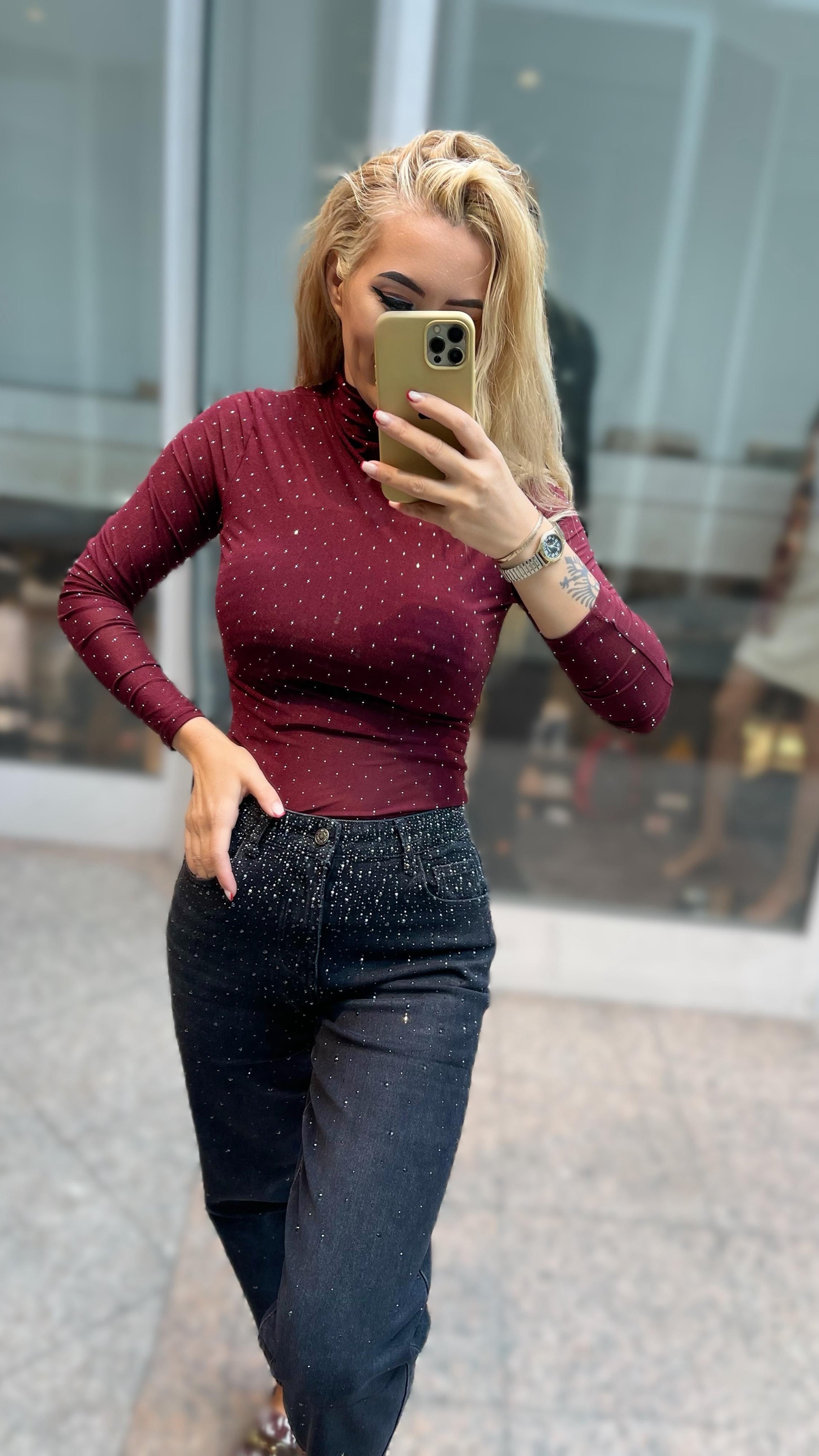 MESH BODY BORDEAUX SPARKLE