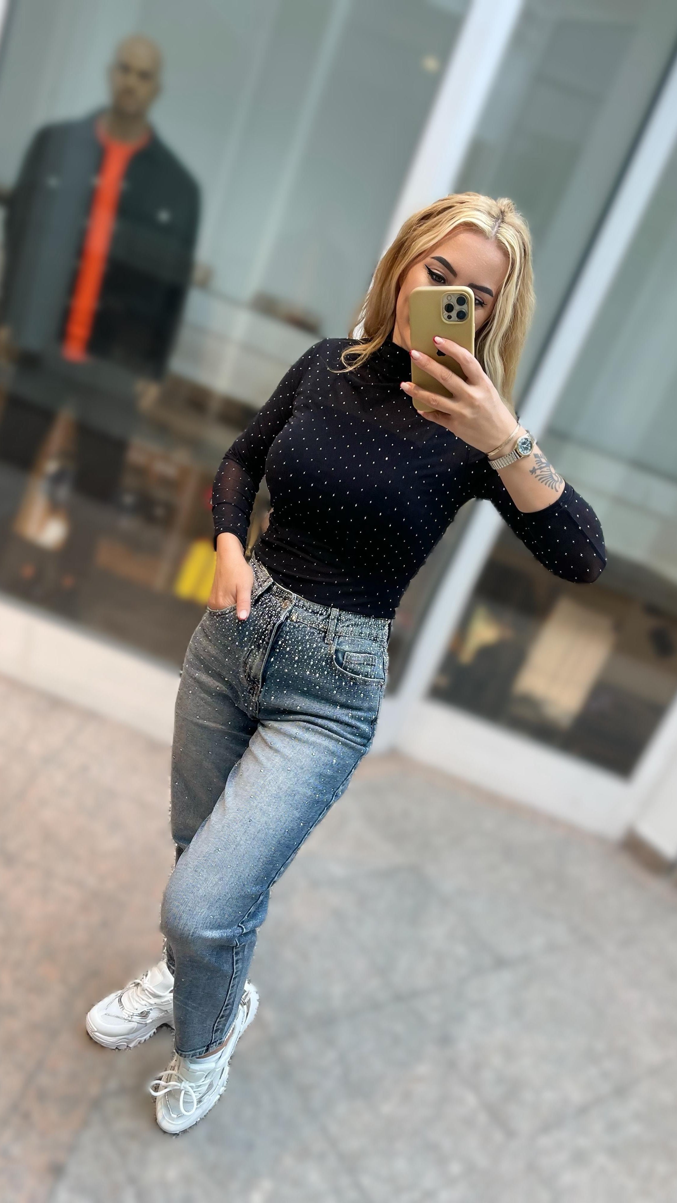 MESH BODY SCHWARZ SPARKLE