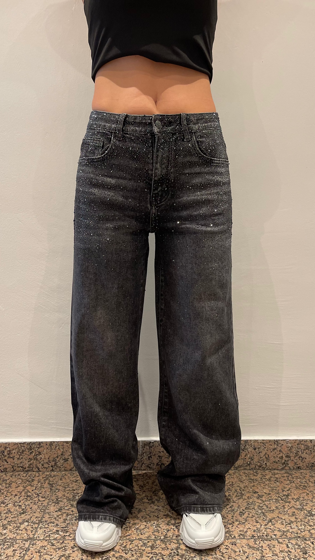 Baggy Style Danity Glitzer Jeans – Wide Leg – Strass Glitter – Sparkly Jeans