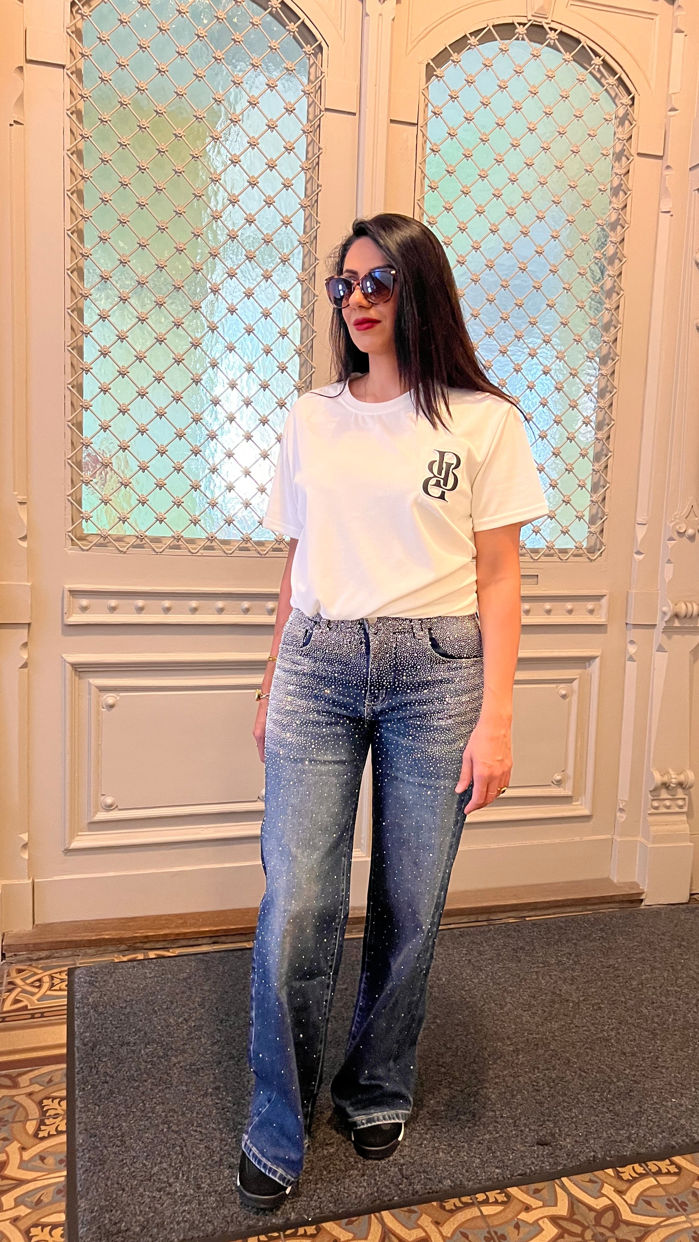 Baggy Style Danity Glitter Jeans – Wide Leg – Rhinestone Glitter – Sparkly Jeans Pre-order – Delivery from August 18, 2025