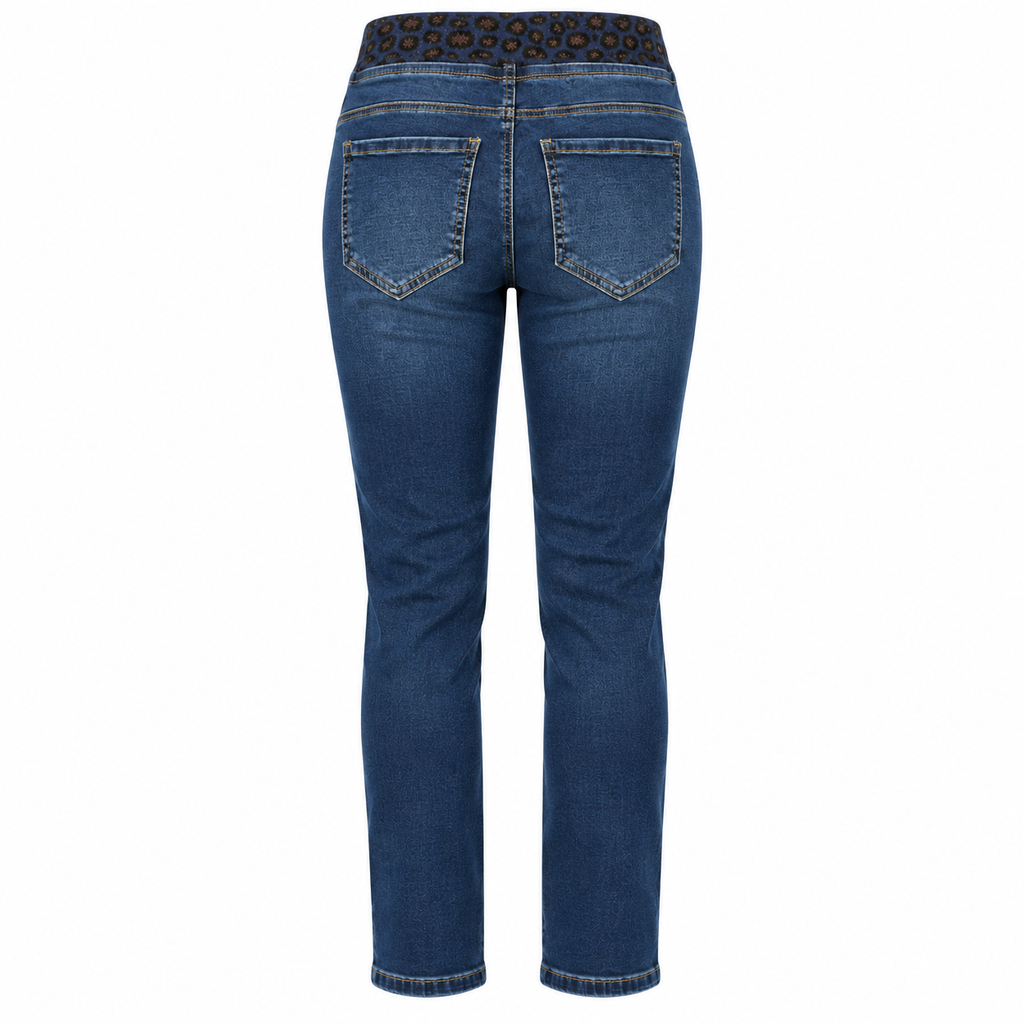 Jogg-Denim Jeans mit Leo-Bund – Dunkelblau