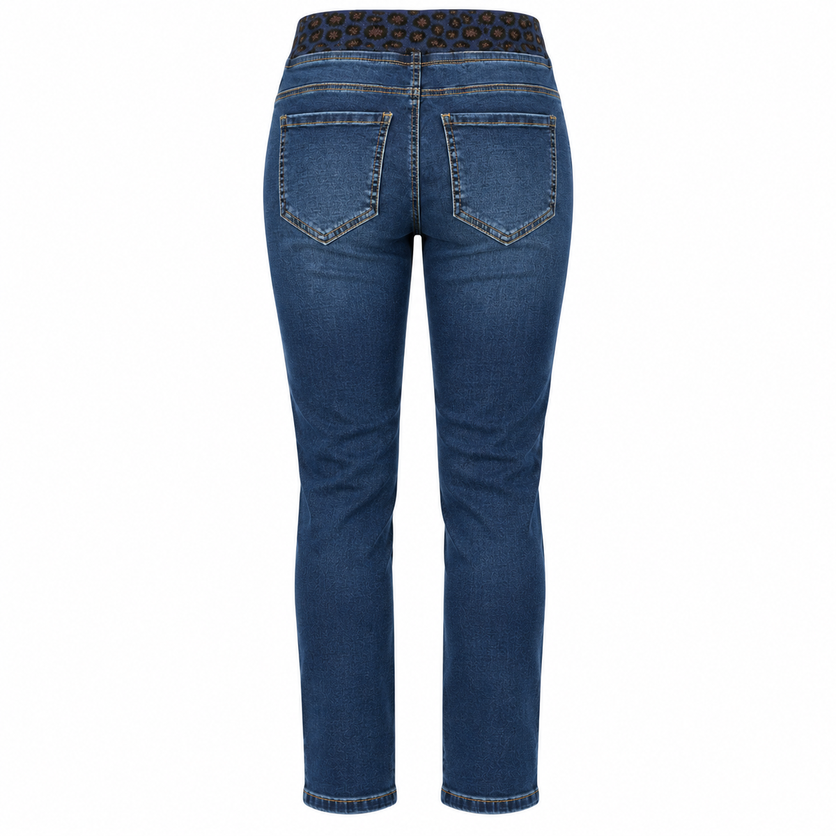 Jogg-Denim Jeans mit Leo-Bund – Dunkelblau