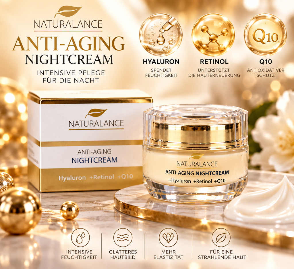 NATURALANCE Anti-Aging Nightcream – Hyaluron + Retinol + Q10