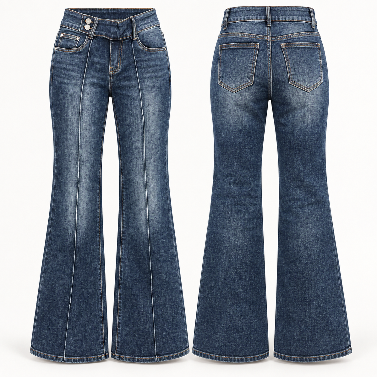 DANITY Flare Jeans – Low Waist Wide Leg – Premium Denim