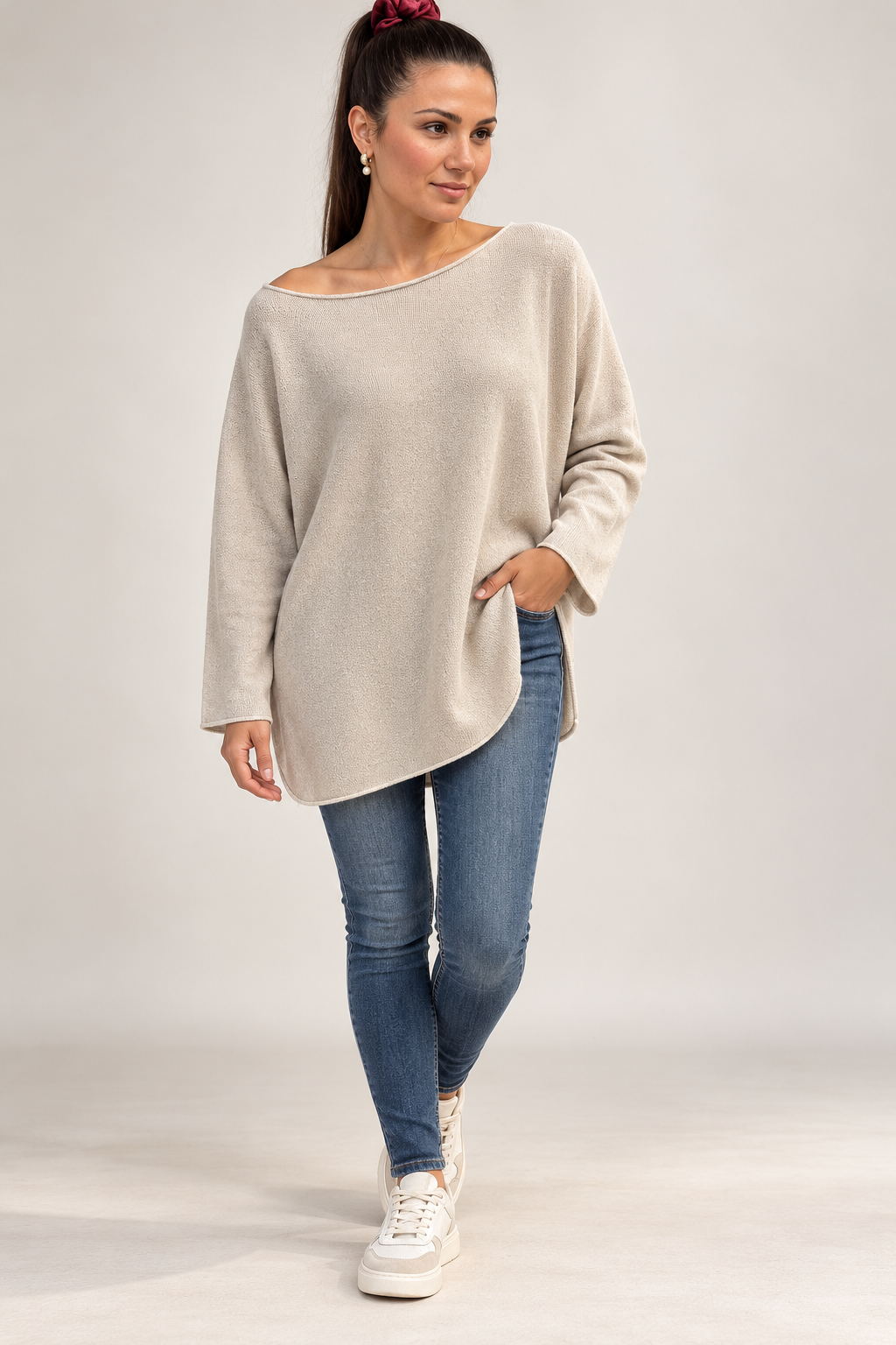 Feinstrickpullover Leona Creme