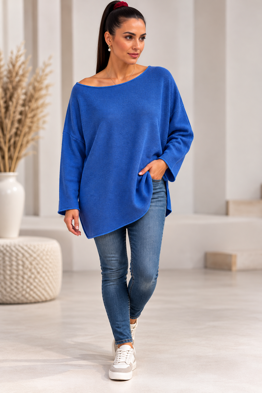 Feinstrickpullover Leona Royalblau