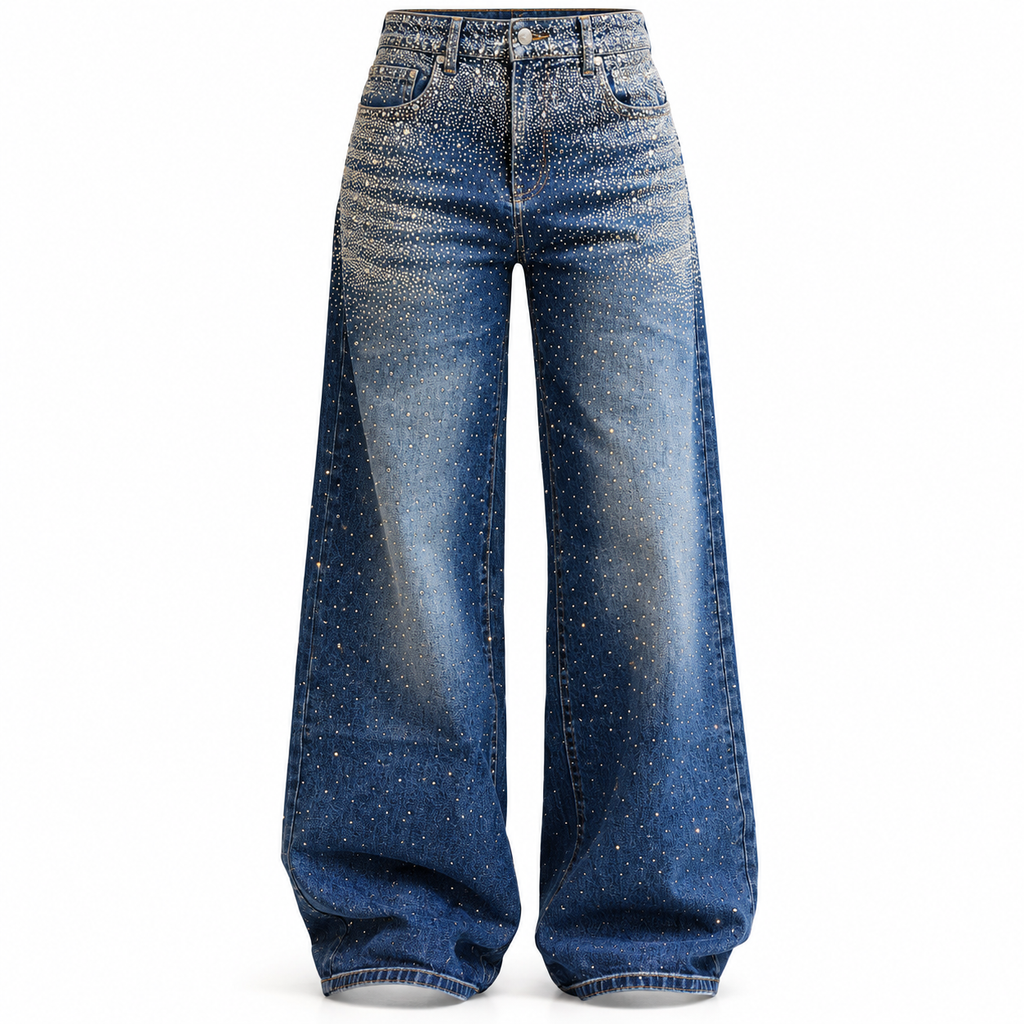 Baggy Style Danity Glitzer Jeans – Wide Leg – Strass Glitter – Sparkly Jeans The Orginal