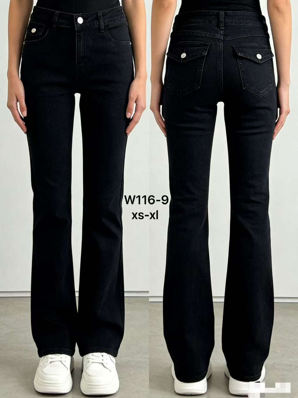 Flared Jeans Sarah Damen schwarz Schlaghose