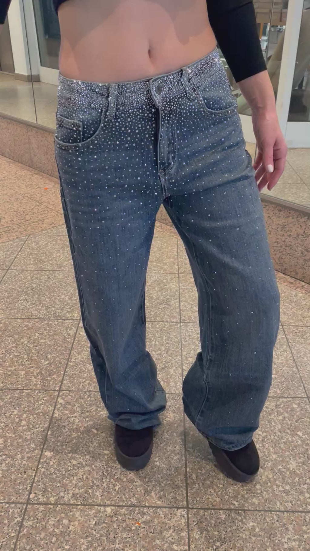 Baggy Style Danity Glitzer Jeans – Wide Leg – Strass Glitter – Sparkly Jeans The Orginal New Version