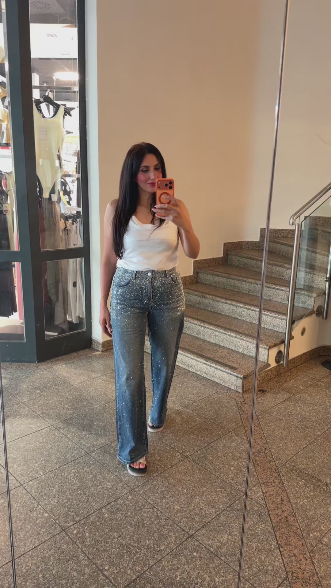 Baggy Style Danity Glitzer Jeans – Wide Leg – Strass Glitter – Sparkly Jeans The Orginal