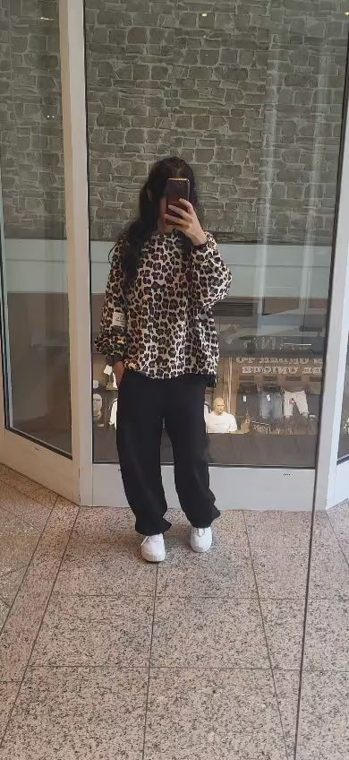 Oversize Sweatshirt im Leopardenmuster