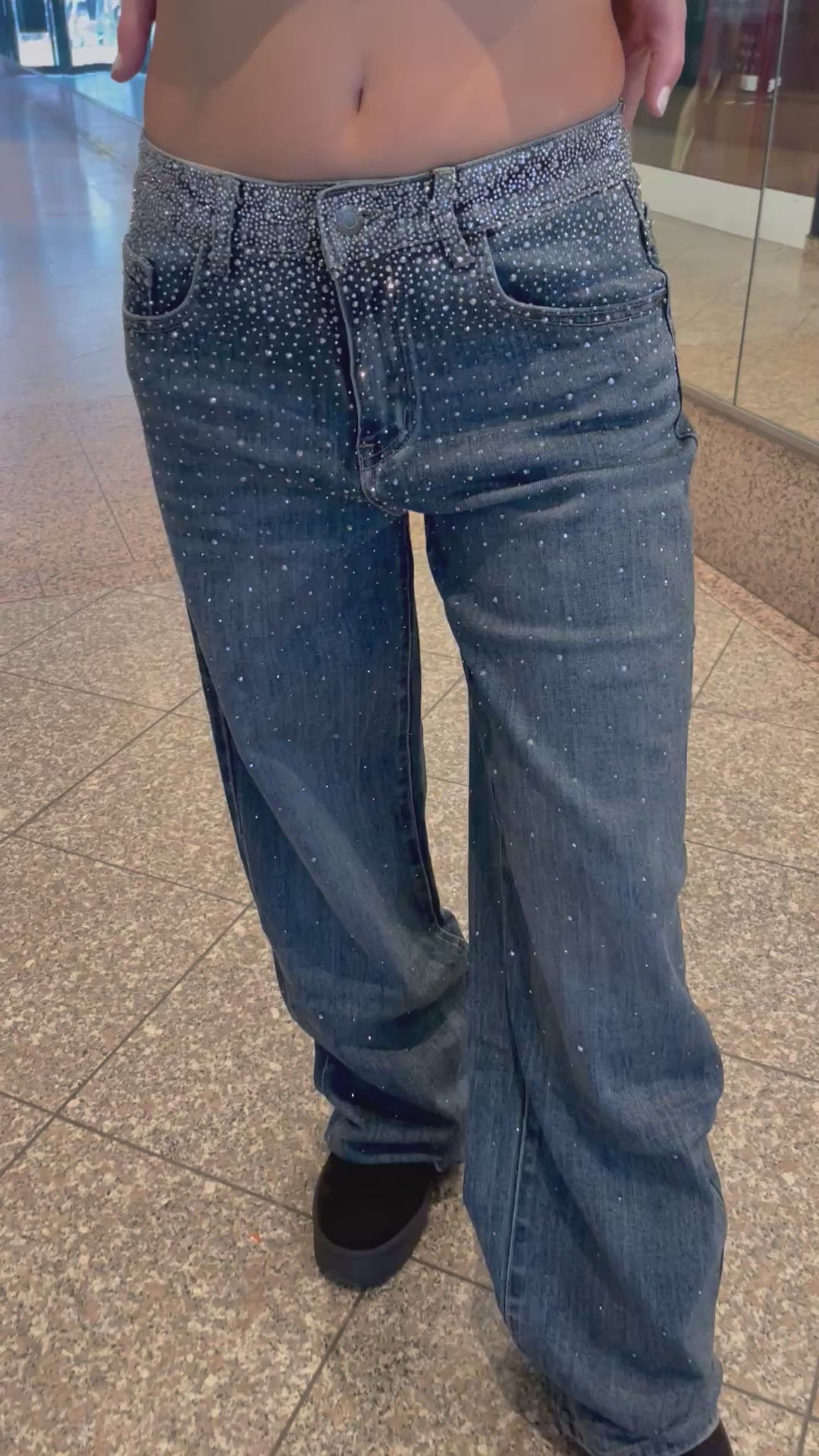 Baggy Style Danity Glitzer Jeans – Wide Leg – Strass Glitter – Sparkly Jeans The Orginal New Version