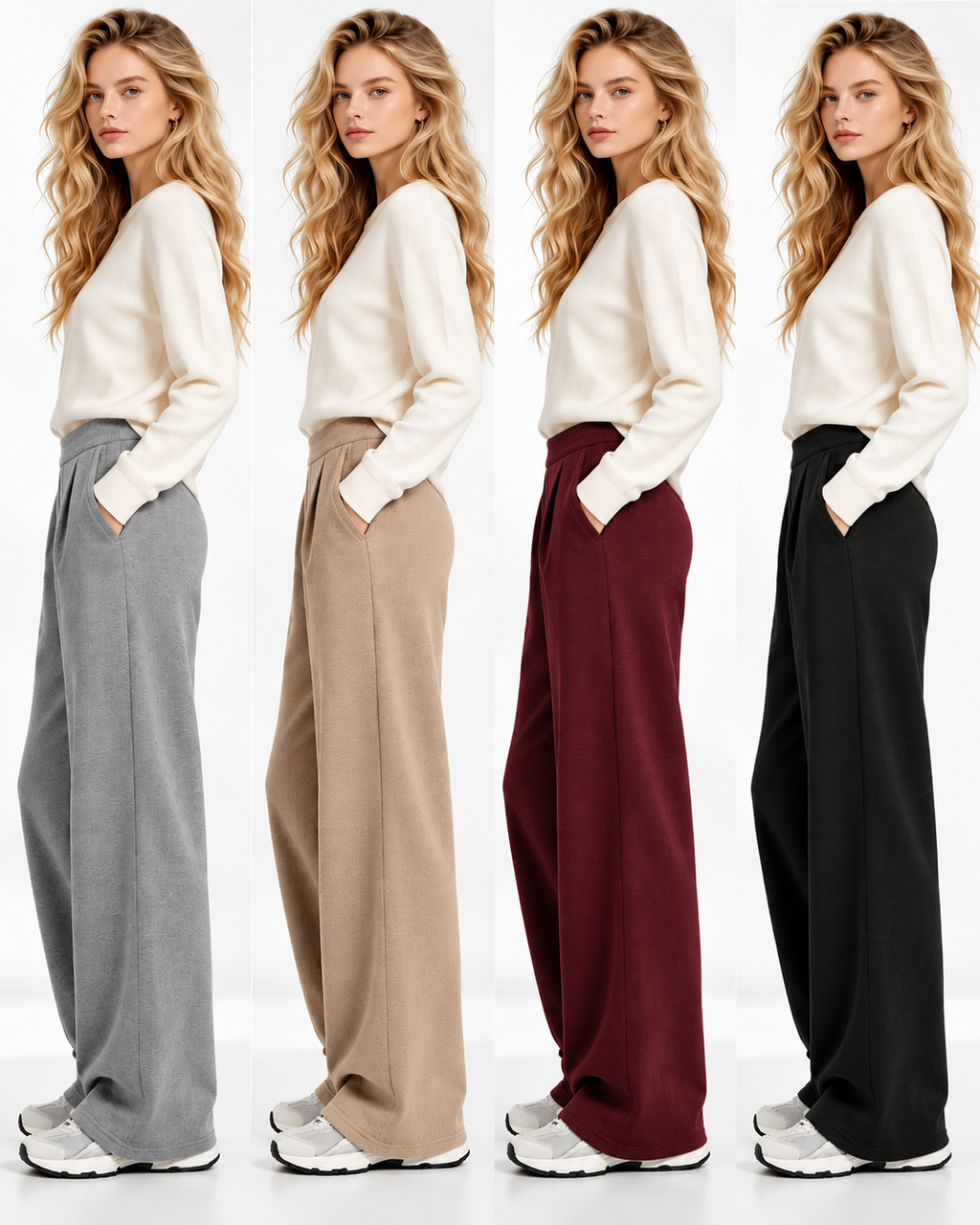 Elegante Wide-Leg Hose mit Bundfalten